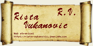 Rista Vukanović vizit kartica